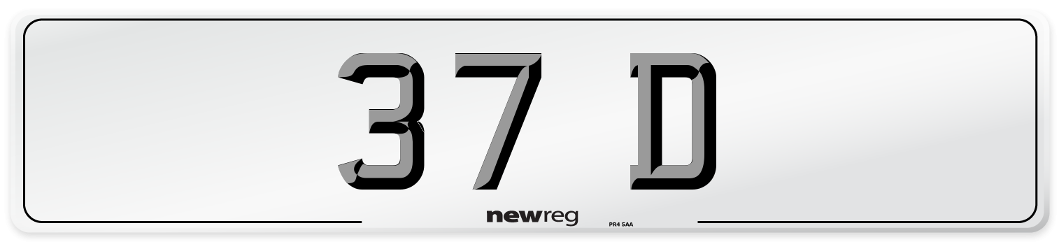 37 D Number Plate from New Reg